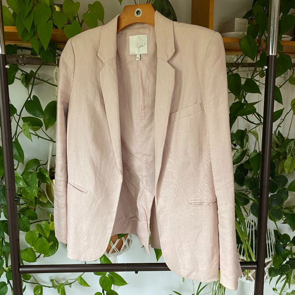 Joie Linen Blazer Dusty Pink